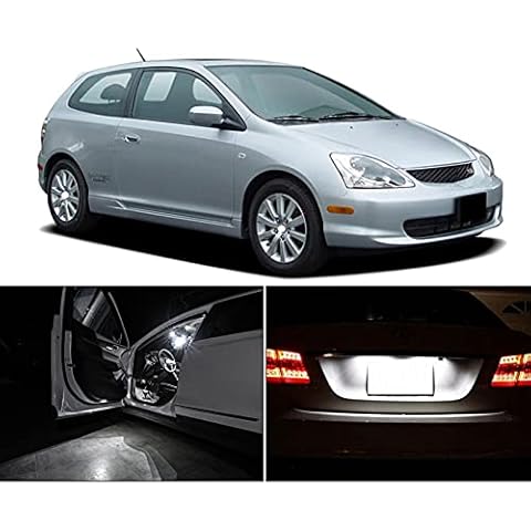 Teptdirio 11Pcs Auto LED Interior Light Kit,For 2001-2005 Honda Civic Map Dome Trunk License Plate Light Car Accessories Cover