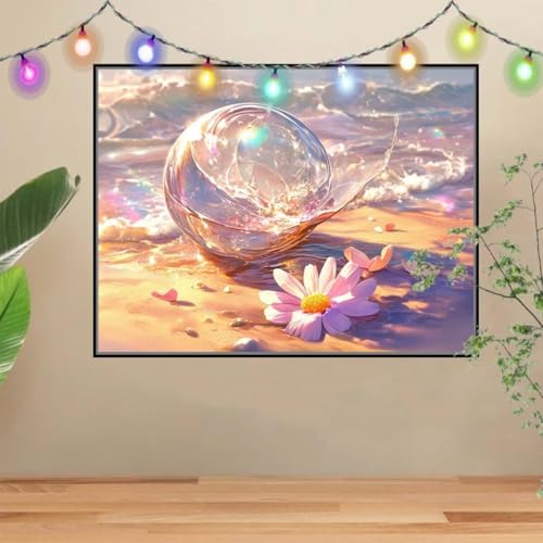 Peinture diamant 5D fleur pour décorer le salon avec une toile XXL 120x160cm