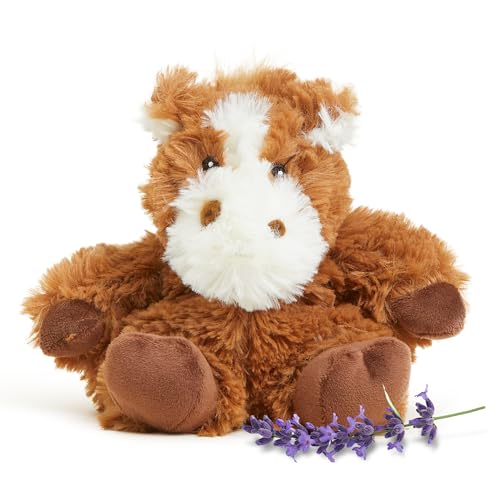 Image of warmies Junior Microwavable & Weighted Stuffed Animals, Horse - Heated Stuffed Animal Plushie for Warmth & Comfort - Cute Soft Plush Toys for Adults & Children (Boys, Girls, Babies & Toddlers)