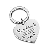 CJ&M Friendship Gift Heart Keychain. Friendship Keychain Gift. True Friends Are Never Apart. Gift...