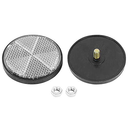 Image of F FIERCE CYCLE Pair M6x1.0 White Plastic Universal Screw Mount Reflective Warning Reflector for Motorcycle Bike