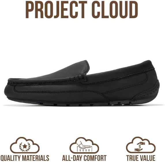 Project Cloud Mens Slippers 100% Genuine Leather with Memory Foam Insole Mens Shoes - Non-Slip and Lightweight Indoor and Outdoor Slippers for Men (Oswin) - Image 3