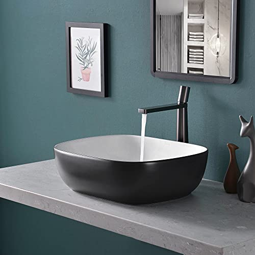 Davivy 19'' X 15.5'' Matte Dark Gray Oval Vessel Sink with Pop Up Drain,Bathroom Vessel Sinks,Bathroom Sinks Above Counter,Countertop Sink,Oval Bathroom Sink,Ceramic Vessel Sinks for Bathrooms Davivy 19'' X 15.5'' Matte Dark Gray Oval Vessel Sink with Pop Up Drain,Bathroom Vessel Sinks,Bathroom Sinks Above Counter,Countertop Sink,Oval Bathroom Sink,Ceramic Vessel Sinks for Bathrooms
