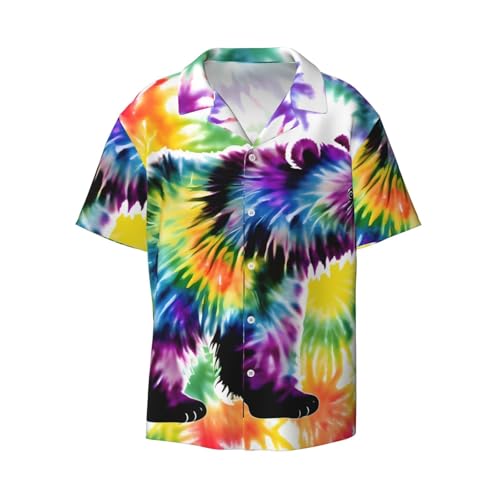 Chemise à manches courtes pour homme tie and dye fluide avec poche