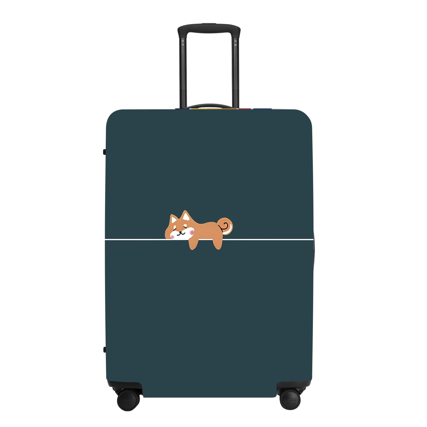 Hunter Green Luggage Cover, Washable Suitcase Protector Simple Cartoon Fox Design Anti-scratch for 28",30"Bag