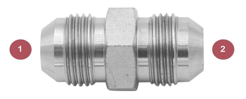 Image of 1-1 /2 inch JIC Male x 1-1 /2 inch JIC Male Flared Straight Tube Hydraulic Adapter Fitting | 2403-24-24