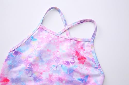 Image of LUOUSE Swimwear for Girls Swimsuits Quick Dry Cross-Back Adjustable Strap Bathing Suit for Kids 2-13 Years