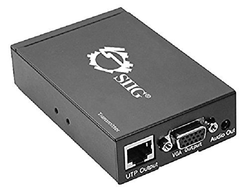 SIIG VGA & Audio Extender over Single CAT5/6/7 Cable, 1000feet (300M) at WUXGA (1920x1200) resolution. (CE-VG0N11-S1), Grey Black