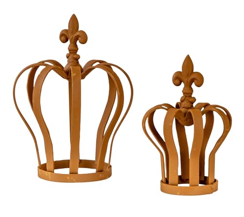 levandeo 2er Set Krone Metall Rostdeko Rost Gartendeko Deko-Krone...