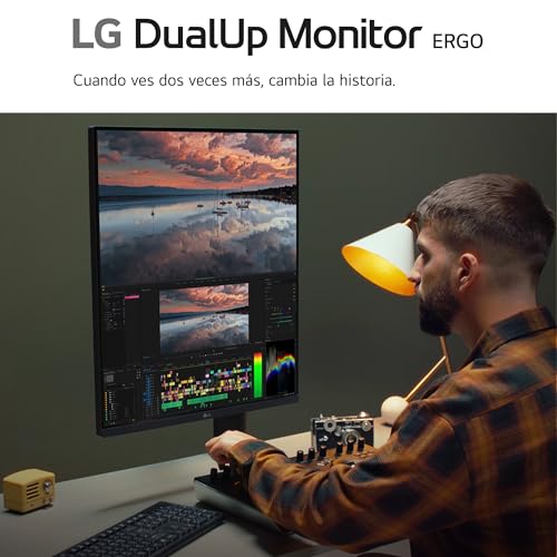 LG 28MQ780-B - Monitor DualUp Ergo 28 Pulgadas, Panel NanoIPS SDQHD 16:18 (2560x2880), 300nits, 1000:1, DCI-P3>98%, HDMIx2, DPx1, USB-Cx1, Modo (2PBP) KVM Integrado, Soporte Ergo, Color Negro