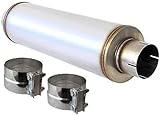 Northeastern Exhaust | Stainless Steel Universal Fit Glasspack Muffler 5' Inch ID / 5' Inch OD / 24' Body / 30' Overall Length | Automotive Replacement Part