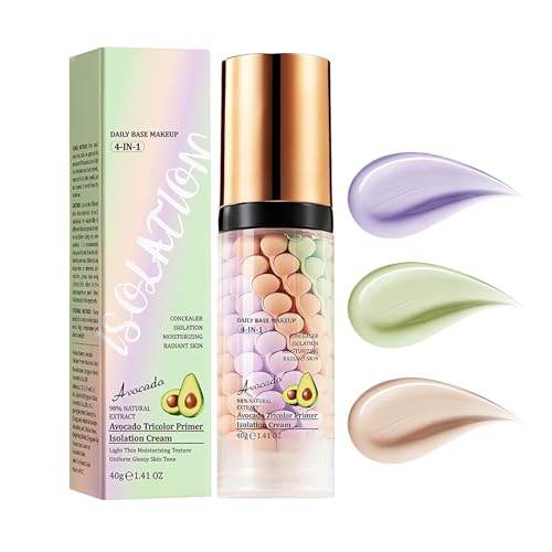 Avocado 4 In 1 Primer for Face Before Makeup,Isolation Cream Face Tinted Moisturizer,One Step Color Corrector,Makeup Primer Blurs Facial Serum Oil Control& Concealer Skin Tone Correcting,Radiance Skin