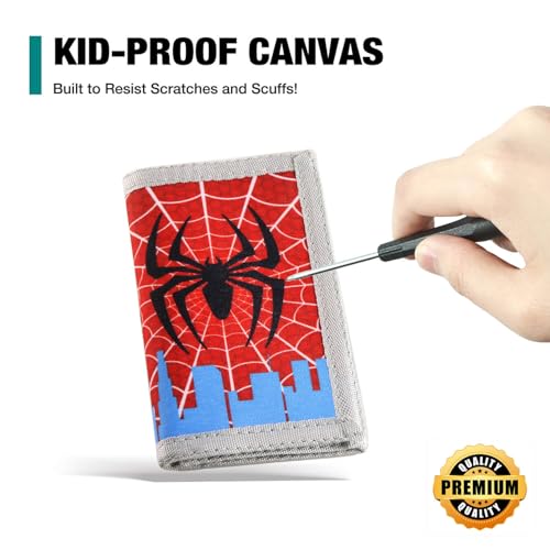 Image of Kids Wallet for Boys, Little Boys Wallet for Kids Ages 4-5-6-7-8-9-10-11-12, Spider Toddler Wallets for Boy w /Coin Pocket, Little Childrens Wallets Novelty Christmas /Birthday Gifts