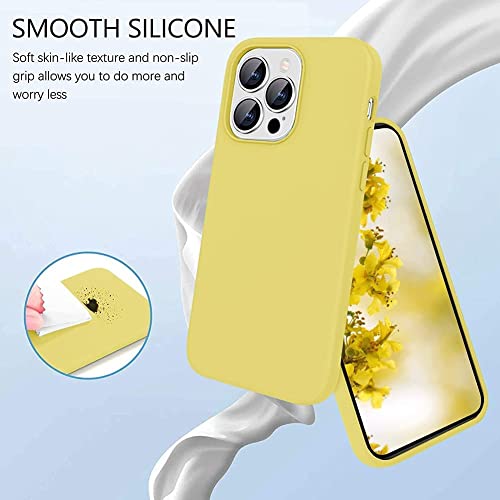 Image of MIDOS Back Cover Compatible with iPhone 14 Pro Max Case Liquid Silicone Full Protection Shock Proof Back Cover for iPhone 14 Pro Max (2022) 6.7 inch (Yellow)