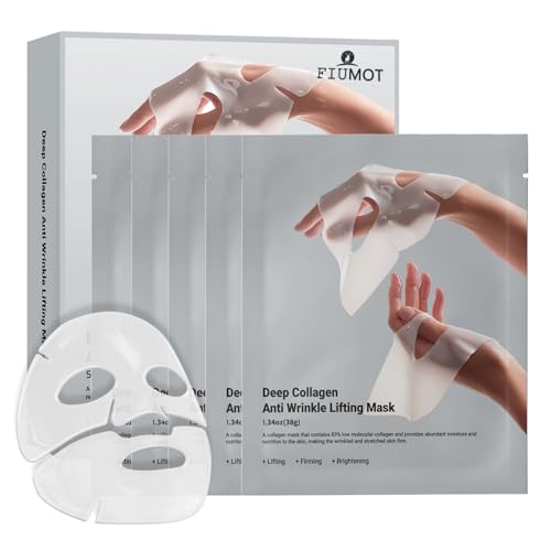 Rosemine Deep Collagen Anti-Wrinkle Lifting Overnight Mask Facial sheet masks with low molecular weight collagen for lifting, firming, and moisturizing 5 Packs