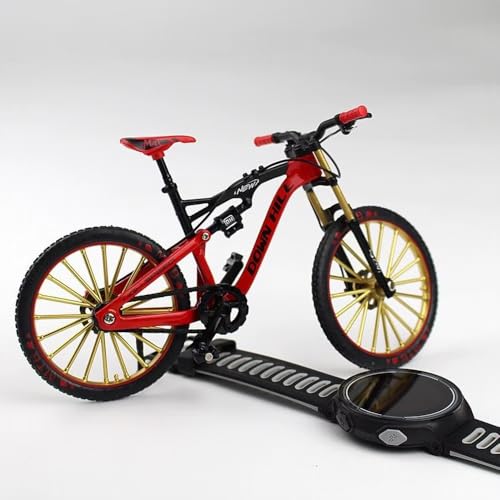 Image of 1:8 Scale Die Cast Racing Bicycle Toy for Kids - Alloy Metal Off-Road Decorative Showpiece with Realistic Design, Moveable and Rotating Handle, Wheels, Pedals (Multicolor)