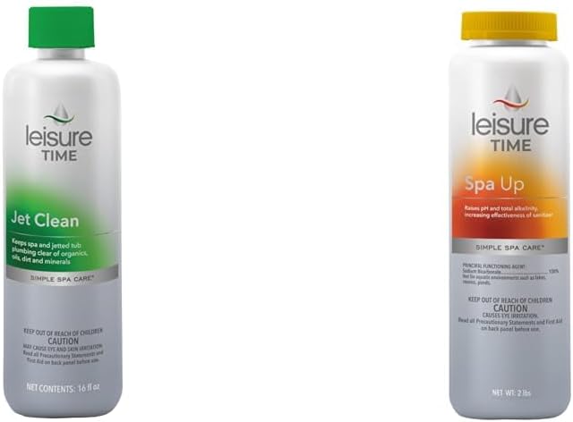 Leisure Time Spa Cleaning Bundle with Jet Clean for Spas and Hot Tubs, 1-Pint and Spa Up Balancer for Hot Tubs, 2 lbs