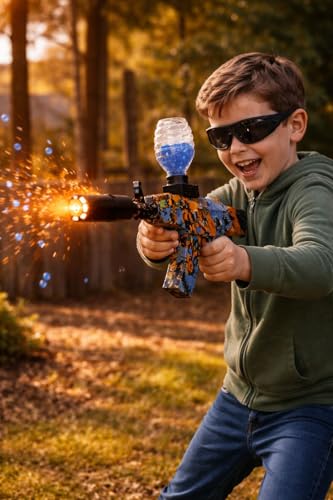 Image of Automatic Gel Blaster Gun for Kids with Silencer with Smoke and Light | Electric Water Gel Ball Shooting Gun for Kids & Teens | Rechargeable | Outdoor Action Toy