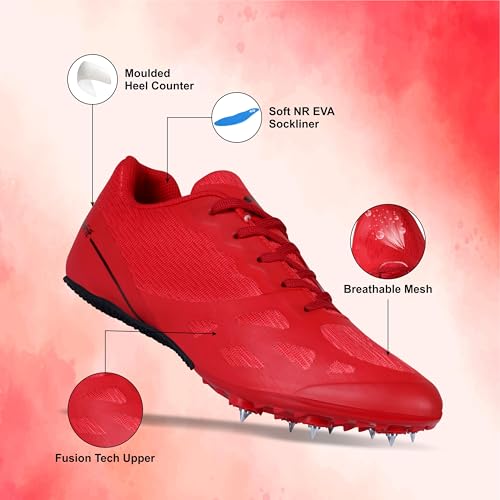 Image of NIVIA SPIRIT 2.0 Track & Field Shoes for Men | Athletic Track Shoes with Spikes | Perfect for Sprints, Long Jump, and Discus | Run Like a Star, Shine Like a Champion | Available in Dynamic Red & Royal Blue
