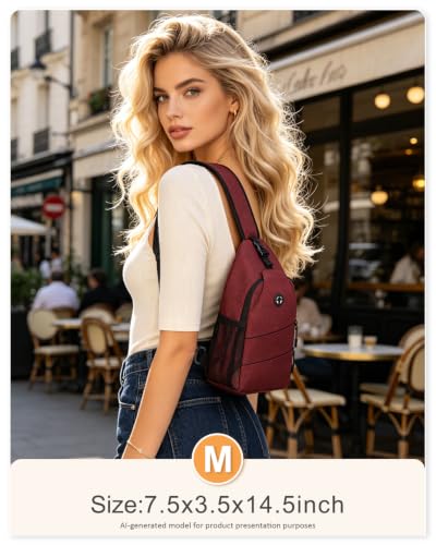 Image of Crossbody Bags for Women Men Trendy Sling Bag Bakpack Casual Chest Bag with Convertible Shoulder Strap steel Stainless Steel Paint
