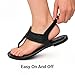 DREAM PAIRS Women's Elastic Strappy String Thong Ankle Strap Summer Gladiator Sandals,Size 5,Black,SPPARKLY