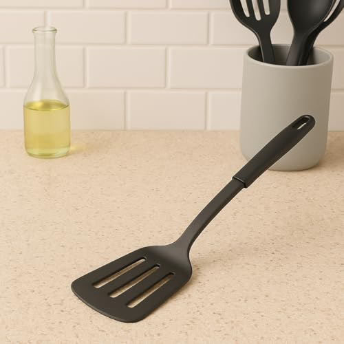 Slotted Turner/Spatula, Nylon Heat Resistant Turner for Non-Stick Cookware, Ergonomic Handle, Lightweight & Durable Cooking Utensil for Frying, Flipping & Serving - Image 5