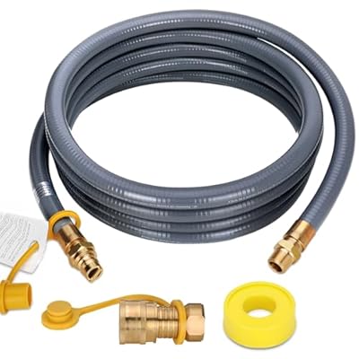 15FT 24FT 30FT 50FT 3/4" ID Natural Gas Hose with Quick Connect 3/4" ID Natural Gas Hose with Quick Connect Fittings for NG/LP Propane Appliances, Grill,Patio Heaters,Generators, Indoors & Outdoors