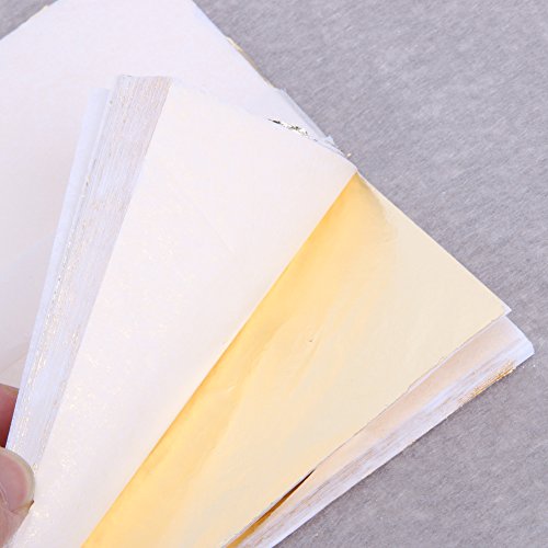 Whitelotous 100Pcs/Set Gold Leaf Gilding Foil Gilding Sheets For Art Craft Decor (Gold) #TOP3