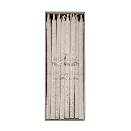 Bougies Argentées Meri Meri pailletées pour décoration de gâteau d'anniversaire chic