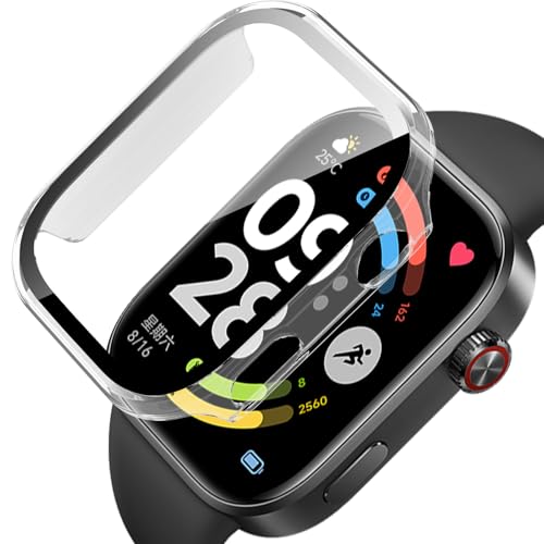 For Redmi Watch 6 �P�[�X ��̌^ PC�f��+�����K���X �J�o�[ �ی�P�[�X �N���A salywin Redmi Watch 6 �Ή� �����ߗ� 9H�d�x �ϏՌ� �w��h�~ �C�菝�h�~ �����x�^�b�` �����ȒP