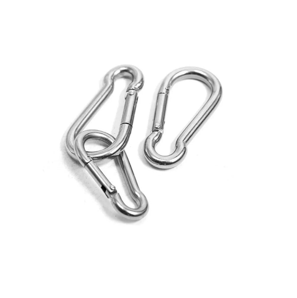 20 pièces Mousquetons en Acier Inoxydable 304, Mousqueton en Acier Inoxydable M5, 50 x 5 mm, pour Porte-clés, Camping, pêche et randonnée