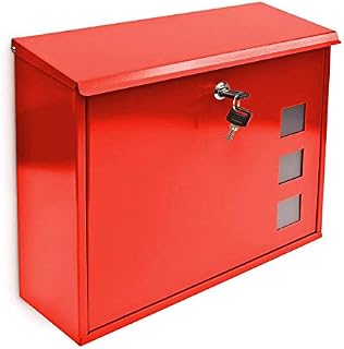 Relaxdays Design Metal Mailbox / Letterbox Window Pattern, Black