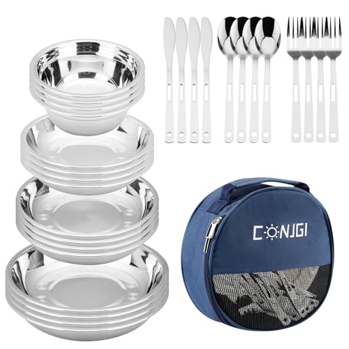 Camping 28pcs Dinnerware & Utensils Set
