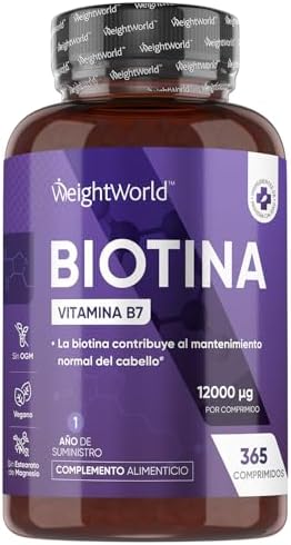 Biotin 12000 mcg - 365 Vitamin B7 Supplement Tablets for Women an...