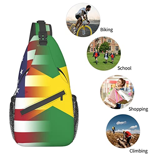 Mochila Cruzada Unisex Bandera Americana y Jamaica miniatura 7