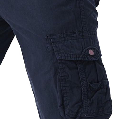 Shorts cargo para hombre en color sólido miniatura 4