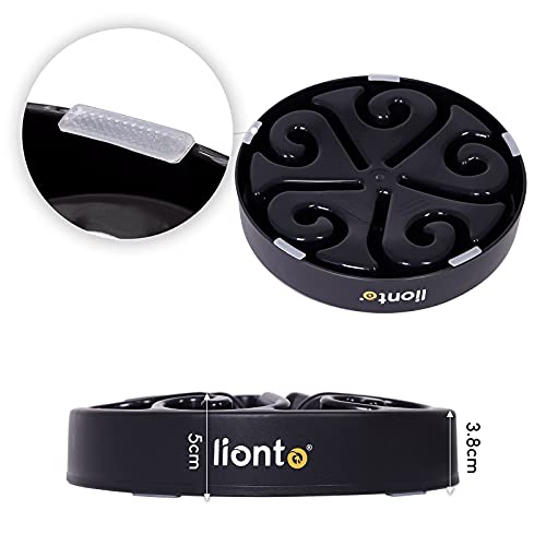 lionto Hundenapf Antischlingnapf Fressnapf rutschfest Katzennapf Anti-Schling-Hundenapf Futternapf, 20x5 cm schwarz - Image 5