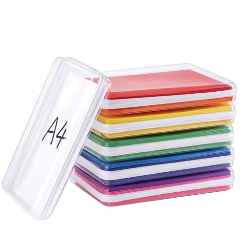 Image of CoiiJoii 6PCS A4-Size Clear Hard Shell Zippered Case, Diaper Bag Organizing Pouches, Waterproof Cosmetic Bag, Storage Organizer Bins