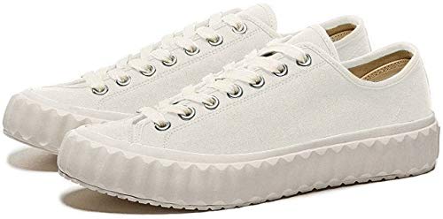 EXCELSIOR Canvas Shoes Casual Sneakers Classic Low Top Lace Up Fashion Comfortable Walking Flats for Men Women Cream Summit White 10