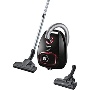 Bosch BGBS4POW1 ProPower Serie 4 Stofzuiger met zak, krachtig apparaat (850 watt) en krachtige multivloerreiniging (tegels, parket, tapijt) met accessoires, zwart