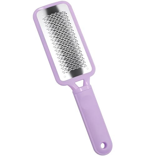 Topmeet Foot Callus Remover – Professional Stainless Steel Foot File for Dead Skin, Callus & Hard Skin Removal – Ergonomic Design for Smooth, Baby-Soft Feet (Purple)