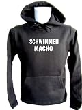ShirtShop-Saar Schwimmen Macho; Kapuzen-Pulli schwarz, Gr. M