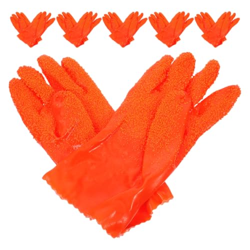 Guantes largos de limpieza de goma naranja de alta resistencia a la abrasión