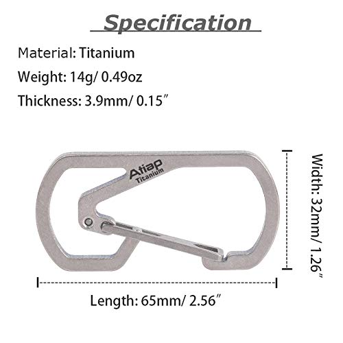 ATiAP Titanium Keychain, Titanium Key Chain Holder, EDC Anti-Lost Quick Release Clip Keychain