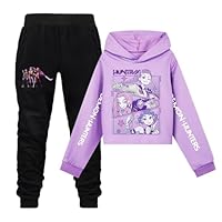 Générique Demons Hunters Merch Survêtement Enfants Unisexe Ensemble 2 Pièces Vintage Y2K Hoodie Pantalon et Haut Sweats à Capuche Fille Jogging Vêtements Imprimés Huntrix Sportswear