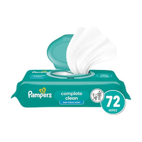 Pampers Baby Wipes Complete Clean Baby Fresh, Scented Baby Wipes, Gently Cleaning Wipes, 72 Baby Wipes Total (1 Flip-Top Packs)