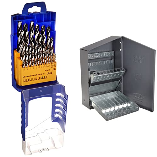 Fisch Chrome Vanadium Wood Twist Drill Bits, 29-Piece Set, Imperial Sizes 1/16-1/2 Inches, Fsf-364757 & Drill America Drill Bit Index/Case, 1/16-1/2 By 64Ths (29 Sizes), 10550 #TOP18