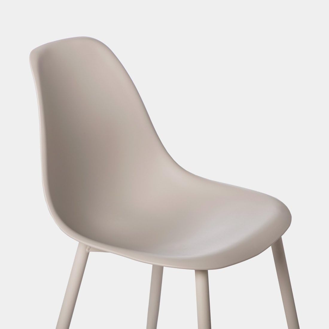 KLAST Pack de 6 sillas de Comedor Nina en Polipropileno Beige, Ligeras y funcionales, aptas para Exteriores, con Alta Durabilidad y fácil Mantenimiento