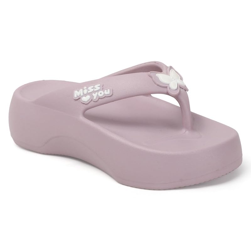 Image of Sukun BTRFLY Women's Soft Anti-Skid Flip-Flops Stylish Comfortable Waterproof Slip-On Slippers for Daily Use