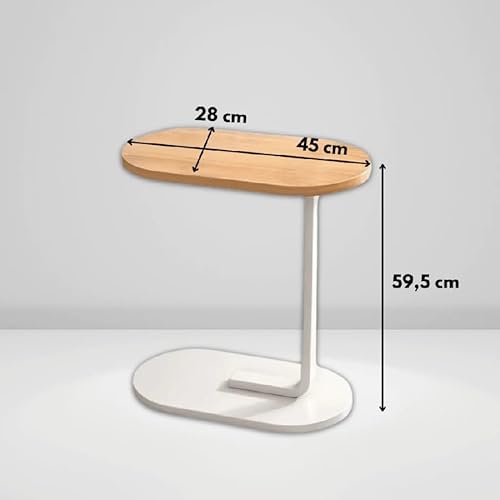 Mesa de apoio de estilo industrial em ferro e MDF 45x28x59,5 cm(Marrom)